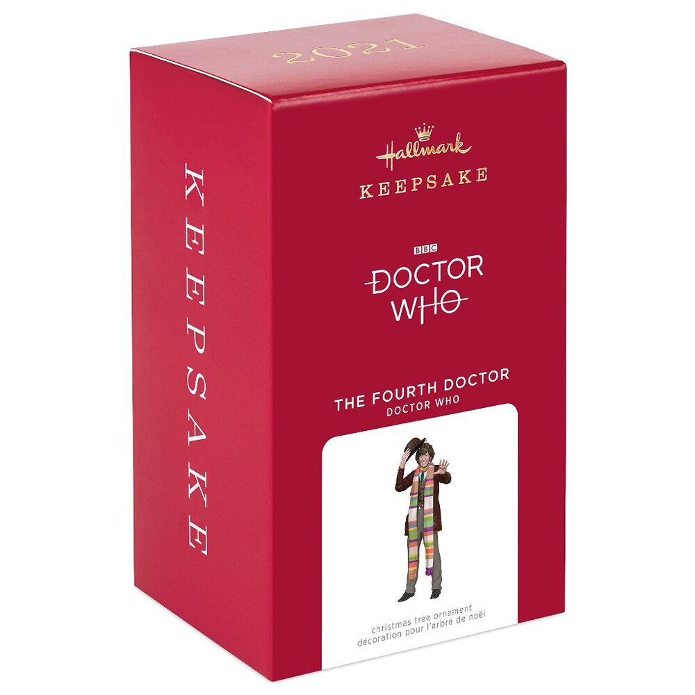 New! Dr. Who 4th Doctor Tom Baker Hallmark Keepsake Christmas Ornament 2021 BBC